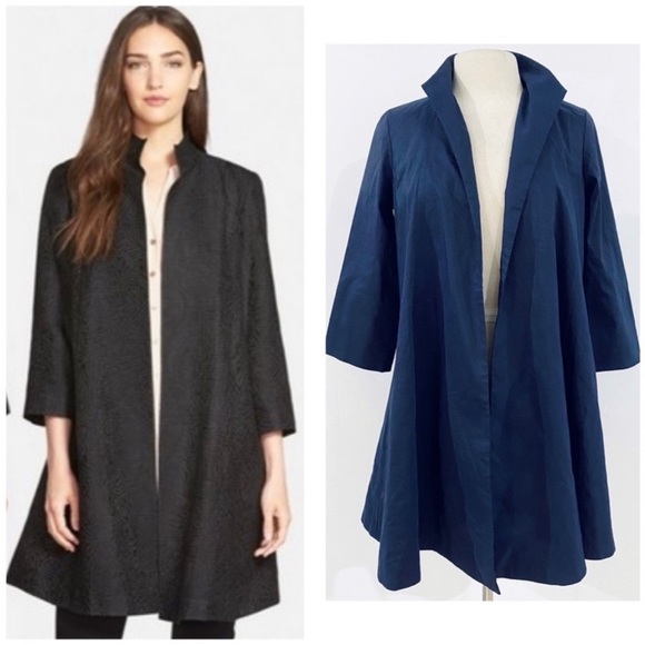 Eileen Fisher high collar flare hem jacket NWT
